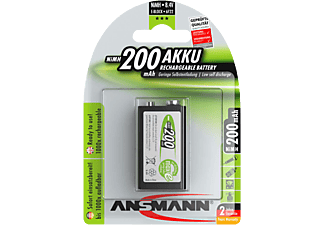 ANSMANN maxE 9V E-Block 6F22 - Wiederaufladbare Batterie (Schwarz)