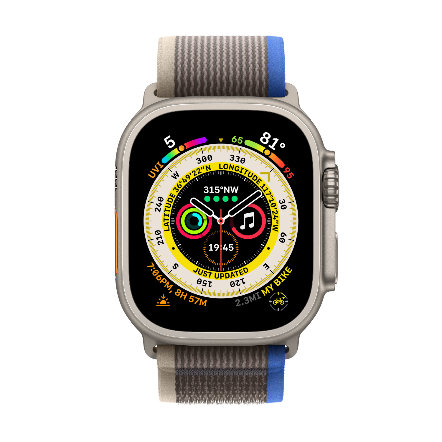 APPLE Watch Ultra 49 mm Blue Medium/Large Trail Loop