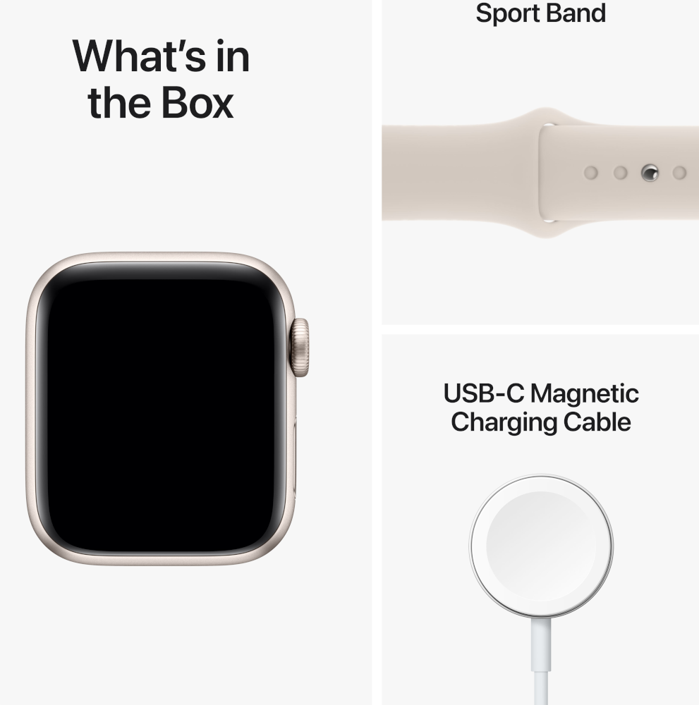 APPLE Watch SE (2nd generation) GPS 44 mm Aluminium Starlight (MNJX3NF/A)