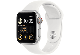 Apple Watch SE GPS + Cellular 40mm Cassa in alluminio color argento con Cinturino Sport Bianco - Regular (2ª Generazione)