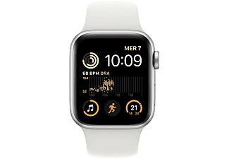 Apple Watch SE GPS + Cellular 40mm Cassa in alluminio color argento con Cinturino Sport Bianco - Regular (2ª Generazione)