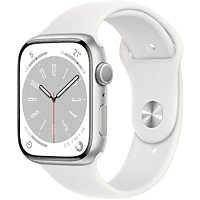 APPLE Watch Series 8 GPS 45mm Cassa in alluminio color argento con Cinturino Sport Bianco - Regular
