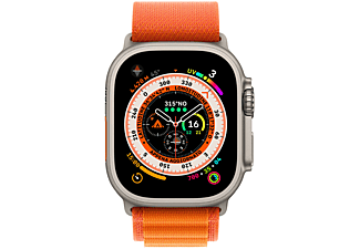 APPLE Watch Ultra GPS + Cellular, 49mm Cassa in titanio con Alpine Loop arancione - Medium