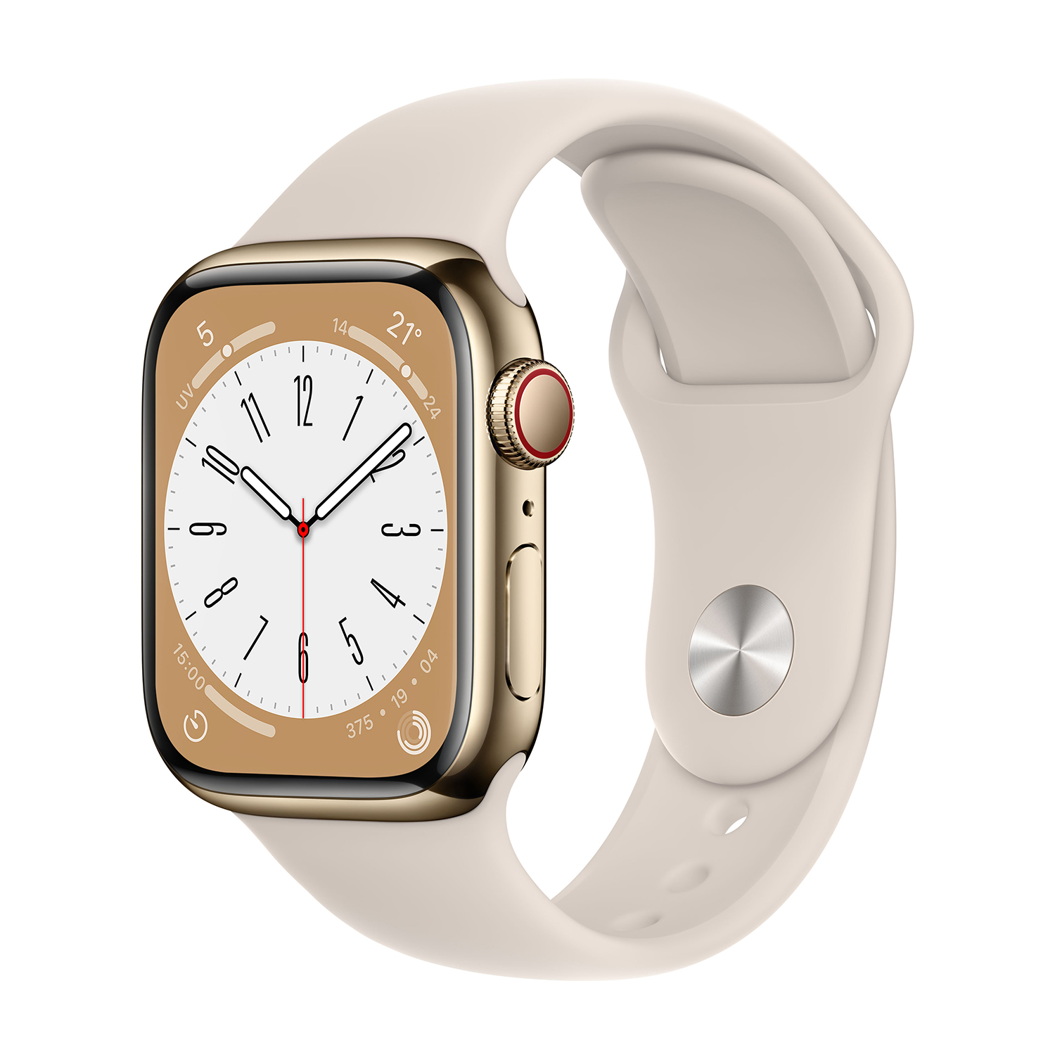 Apple Watch Series 8 GPS + Cellular 41mm Cassa in acciaio inossidabile color oro con Loop maglia milanese