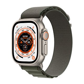 APPLE Watch Ultra GPS + Cellular 49 mm Kast van titanium, Groen Alpine-bandje M (MQFN3NF/A)