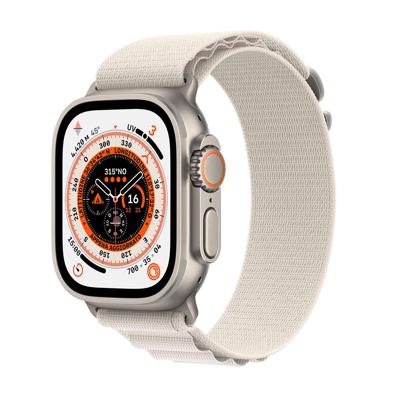 Immagine di APPLE Watch Ultra GPS + Cellular, 49mm Cassa in titanio con Alpine Loop galassia - Small