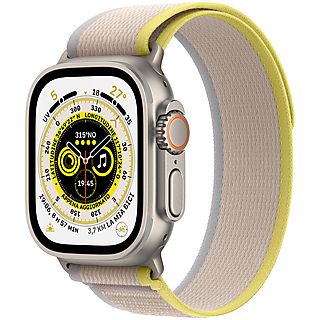 APPLE Watch Ultra GPS + Cellular, 49mm Cassa in titanio con Trail Loop giallo/beige - S/M