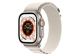 APPLE Watch Ultra GPS + Cellular 49 mm Boîtier en titane, Bracelet Boucle Alpine Lumière Stellaire S (MQFQ3NF/A)