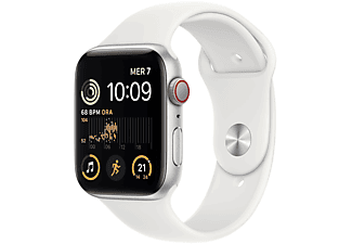 Apple Watch SE GPS + Cellular 44mm Cassa in alluminio color argento con Cinturino Sport Bianco - Regular (2ª Generazione)