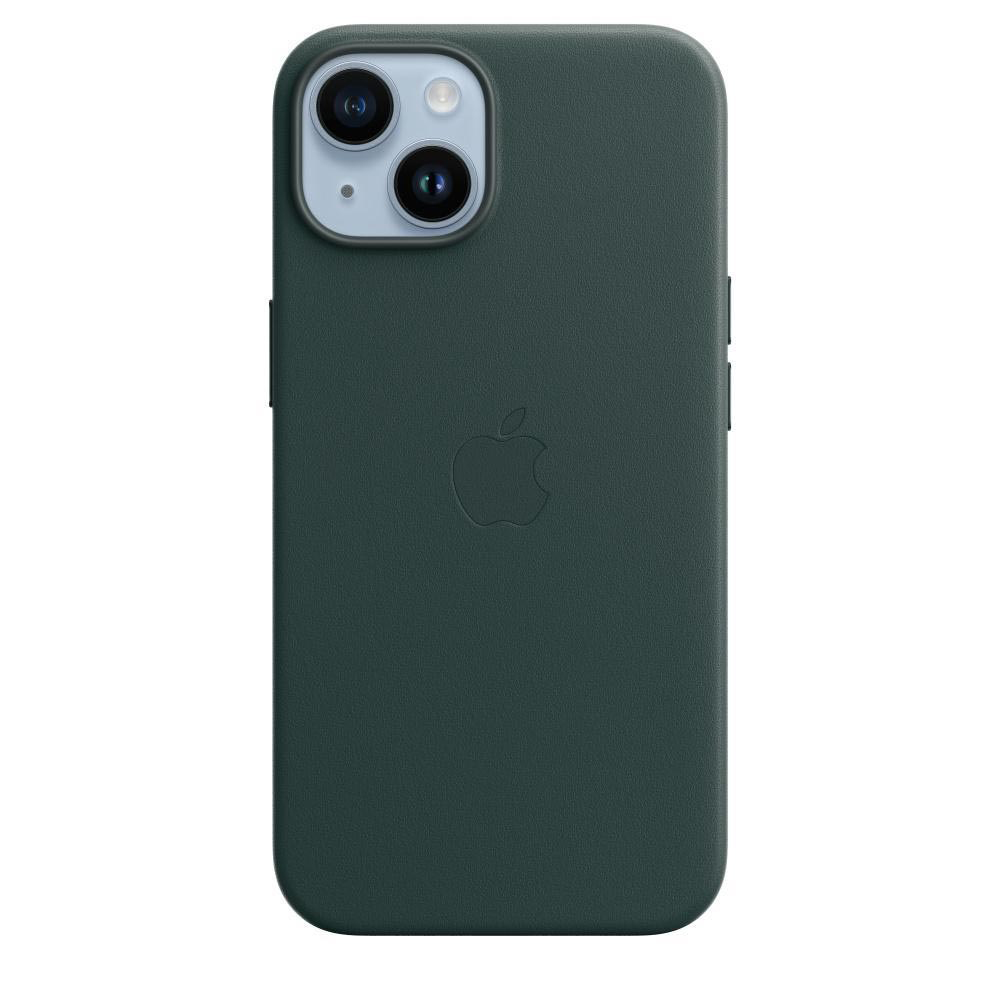 Dunkelgrüne Handyhülle mit Apple-Logo hinten und Kameraaussparungen.