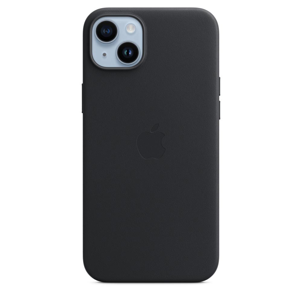 APPLE Leder Case mit MagSafe, Backcover, Plus, Apple, Mitternacht iPhone 14