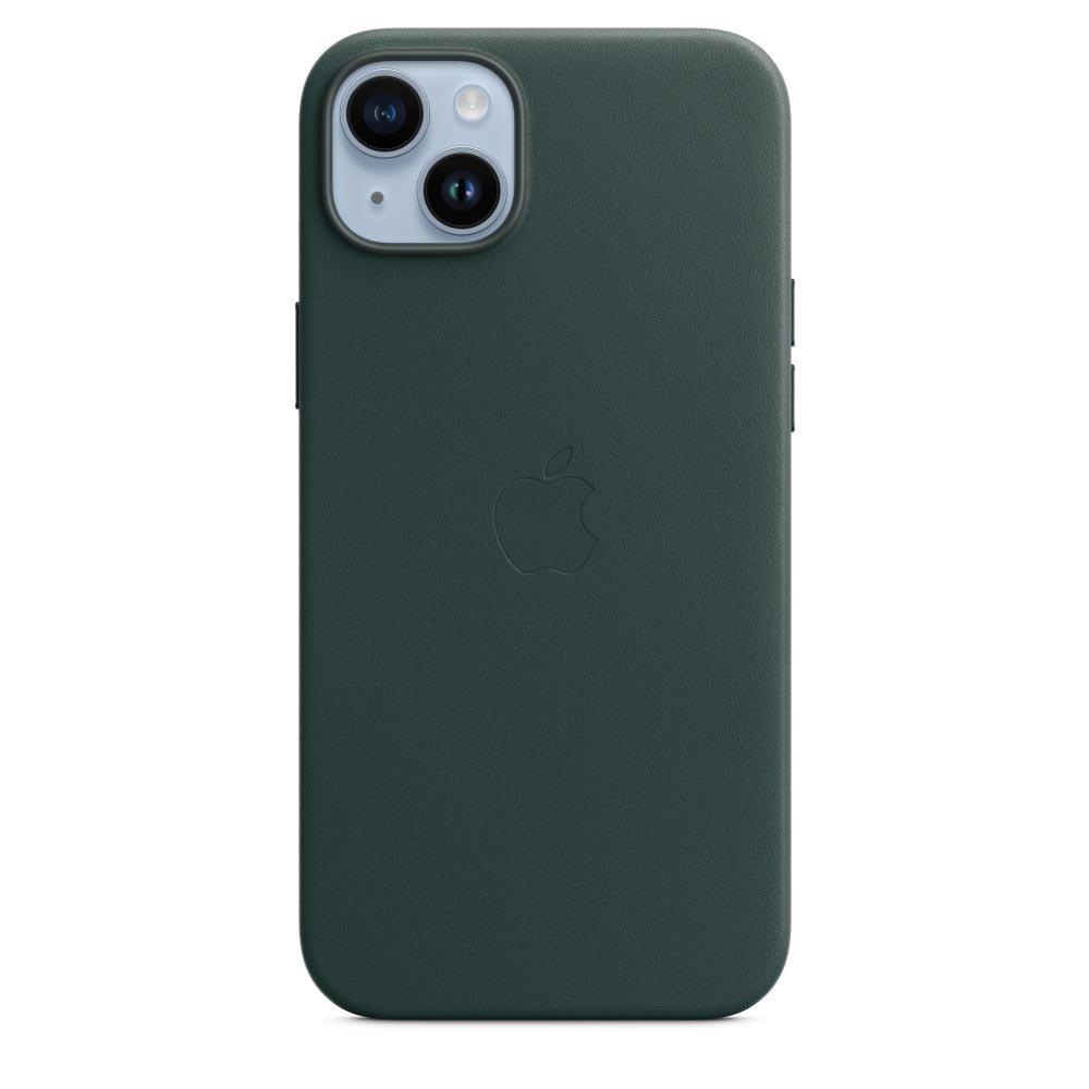 Case Backcover, APPLE Plus, mit Leder Waldgrün MagSafe, iPhone 14 Apple,