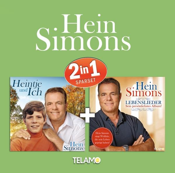 CD-Set mit Hein Simons Albumcovern, Mann und Junge, vor grünem Hintergrund.