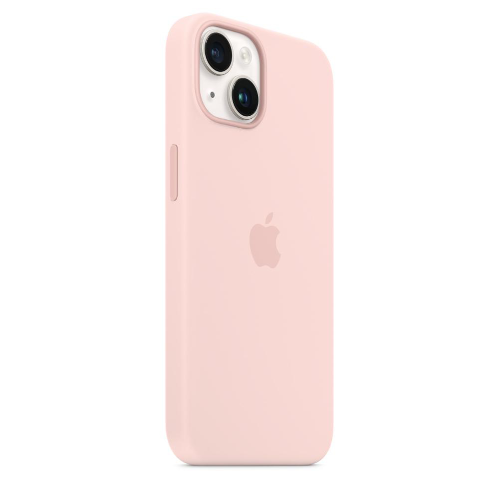 iPhone Silikon Backcover, APPLE MagSafe, Rosa mit Chalk Apple, Case 14,