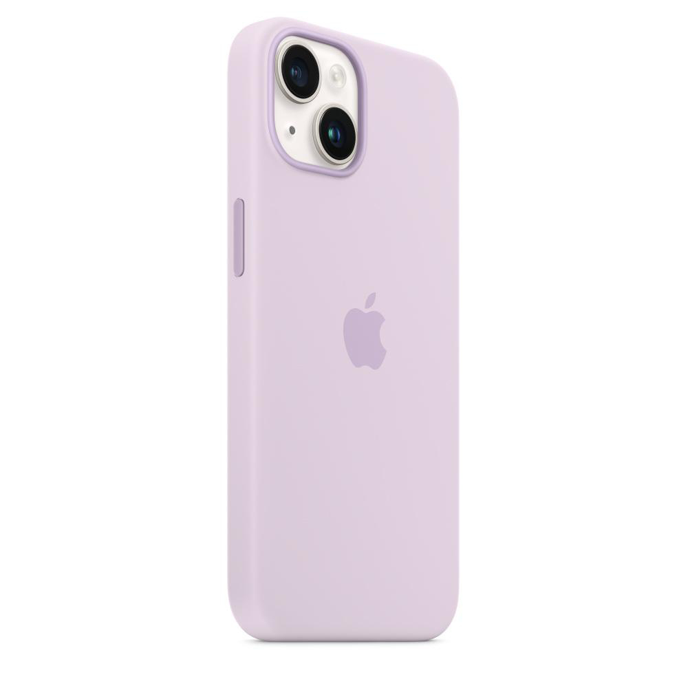 Backcover, Case APPLE Silikon mit Flieder Apple, 14, iPhone MagSafe,