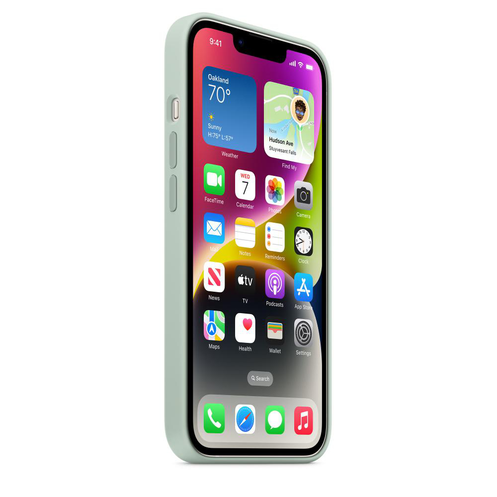 iPhone Backcover, MagSafe, mit APPLE Apple, Case 14, Silikon Agavengrün