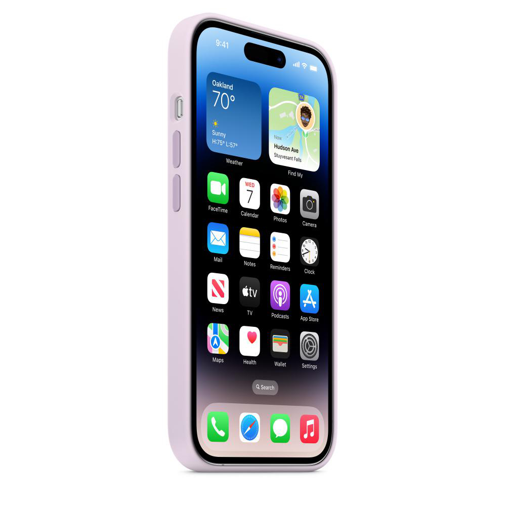 APPLE Silikon Case mit MagSafe, Backcover, Apple, iPhone 14 Pro, Flieder