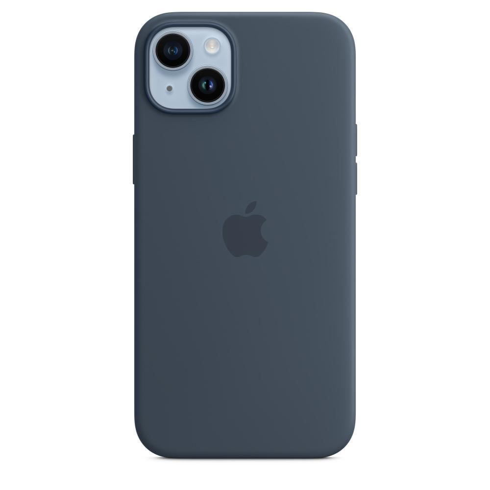 APPLE Silikon Case mit Backcover, MagSafe, Apple, Plus, iPhone 14 Sturmblau