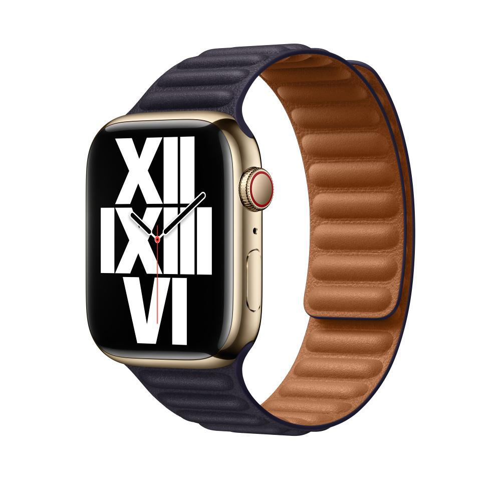 APPLE 45 mm Lederarmband mit Endstück, Ersatzarmband, Tinte