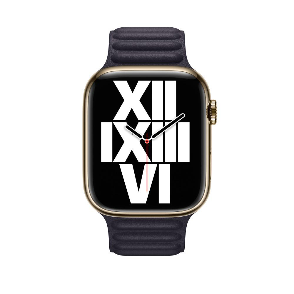 APPLE 45 mm Lederarmband mit Endstück, Ersatzarmband, Tinte