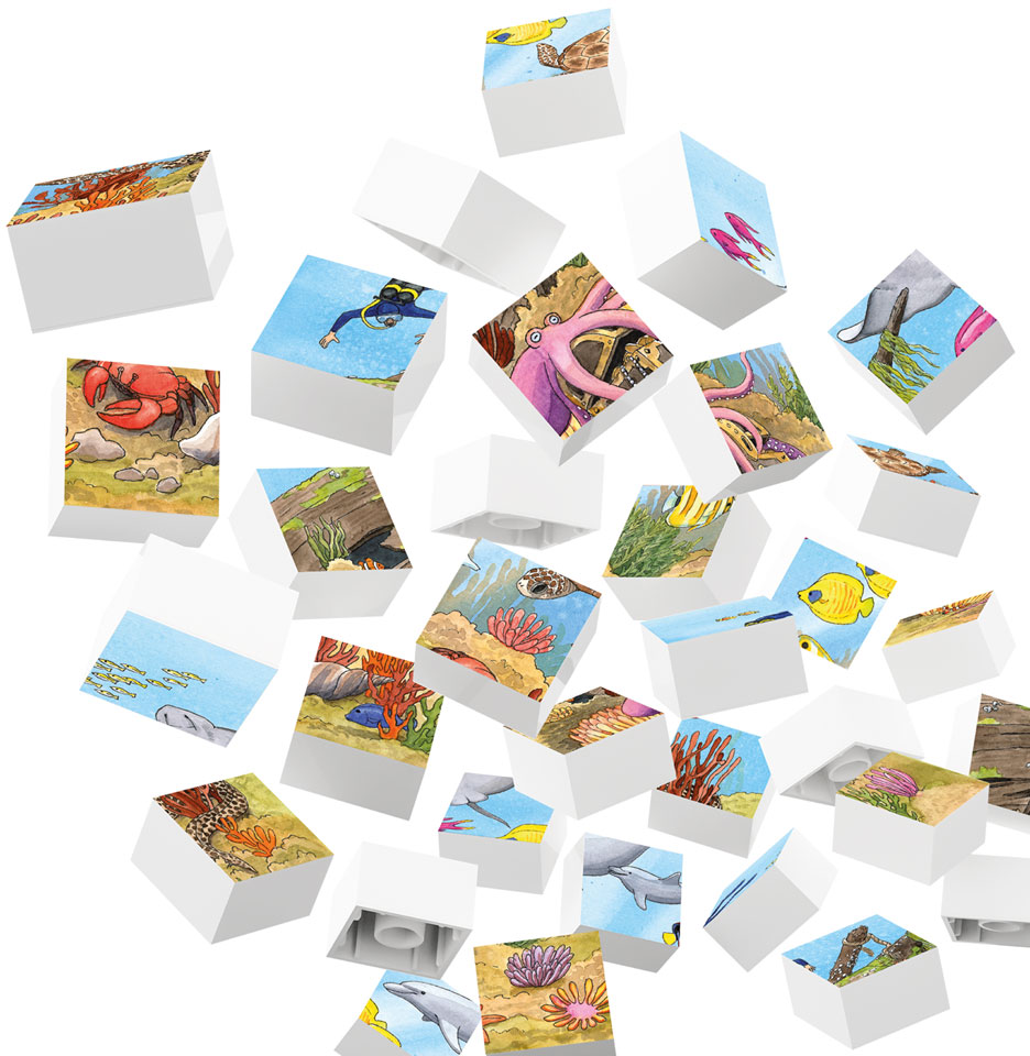 HUBELINO Monde sous-marin coloré (35 pièces) - Puzzle (multicolore)