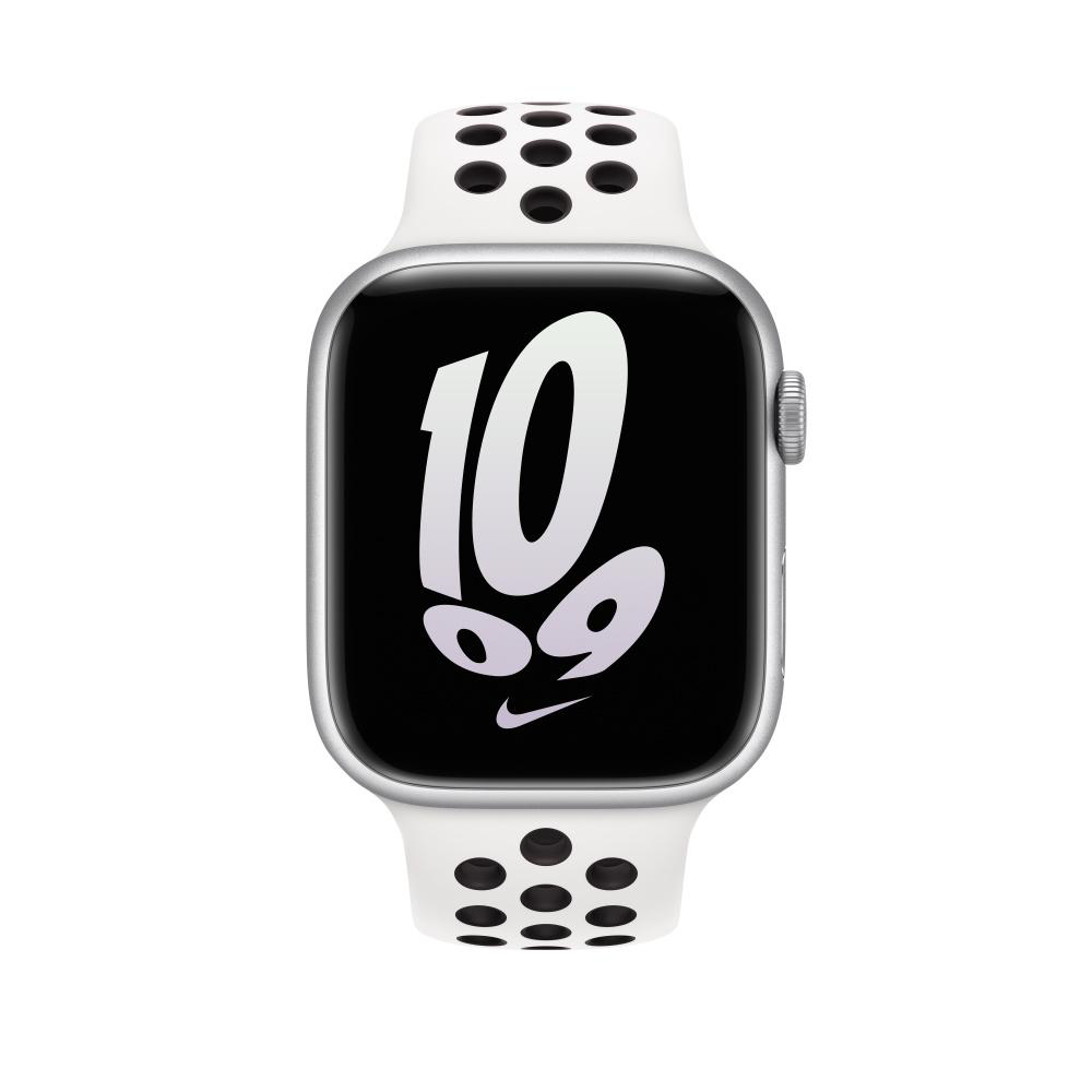 APPLE 45 mm Nike Sportarmband, Ersatzarmband, Summit White/Schwarz