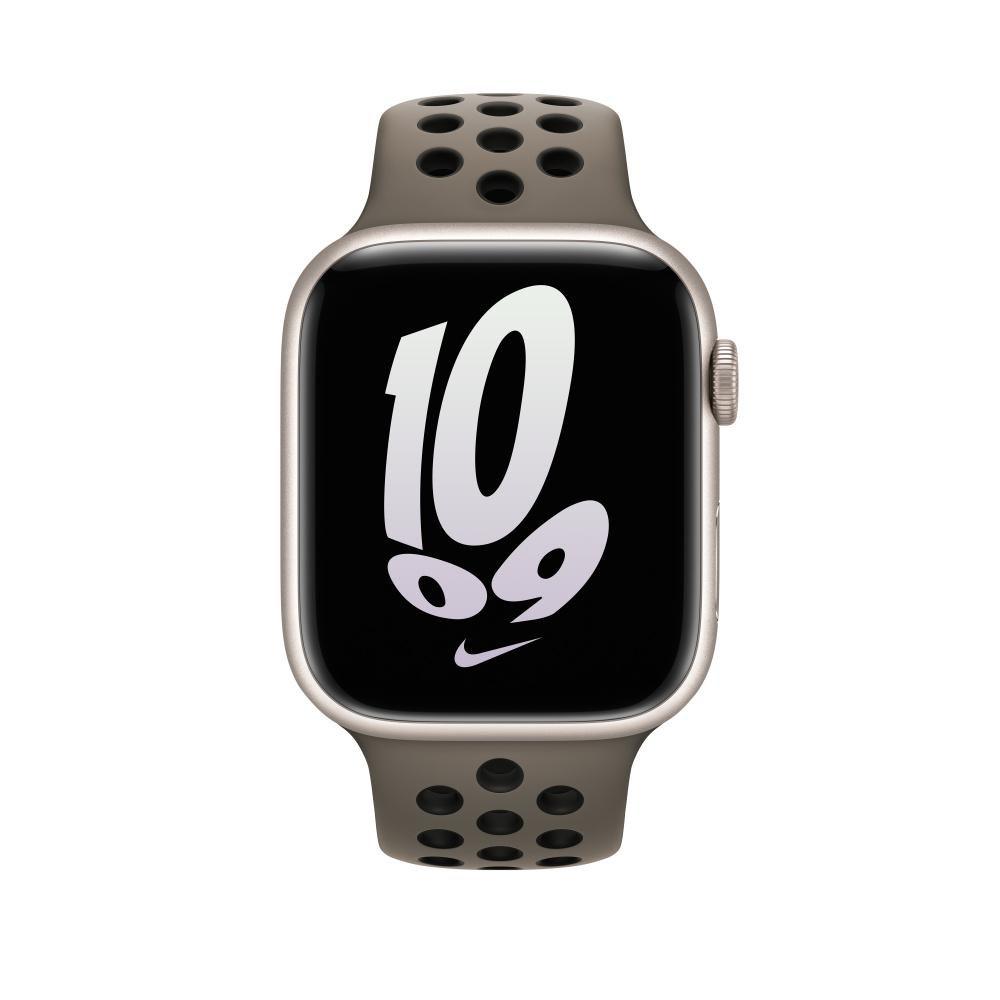 APPLE 45 mm Nike Sportarmband, Ersatzarmband, Olive Grey/Schwarz