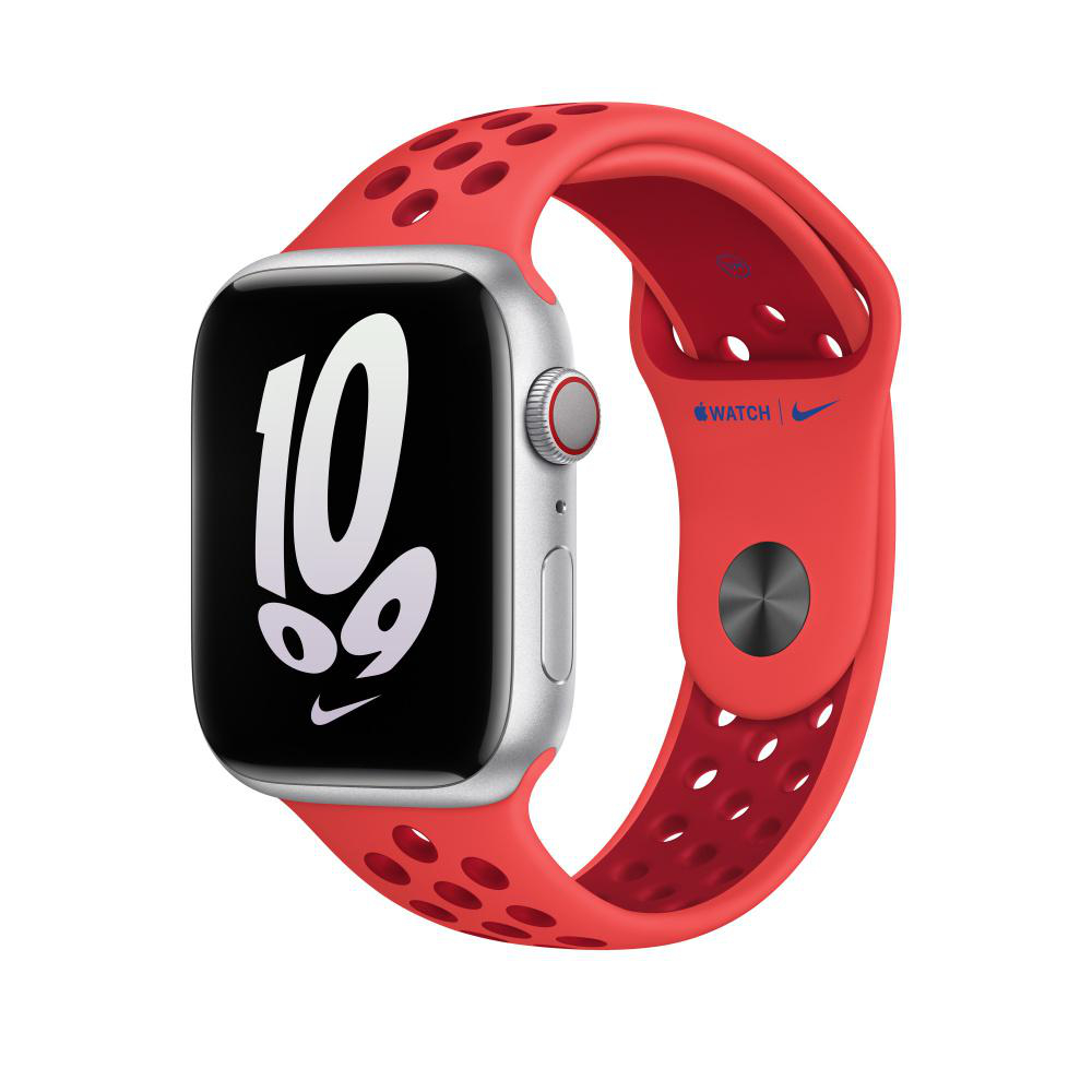 APPLE 45 mm Nike Sportarmband, Ersatzarmband, Bright Crimson/Gym Red