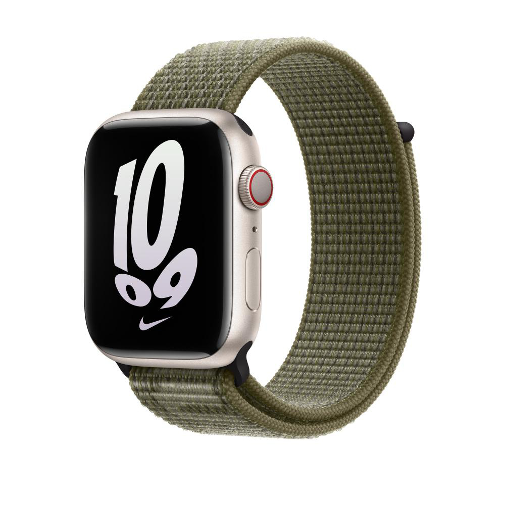 APPLE 45 mm Nike Sport Loop, Ersatzarmband, Sequoia/Pure Platinum