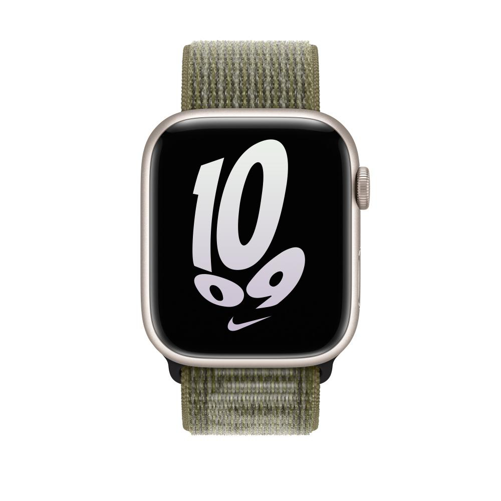 APPLE 45 mm Nike Sport Loop, Ersatzarmband, Sequoia/Pure Platinum