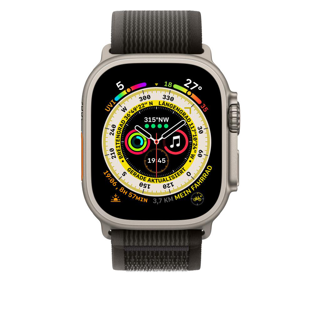 APPLE 49 mm Trail Loop, Ersatzarmband, Schwarz/Grau