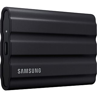 Disco duro SSD externo 2 TB - Samsung T7, USB Tipo C, SSD, Serie MU-PE1T0S Negro