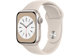 APPLE Watch Series 8 (GPS) 41 mm Smartwatch Aluminium Fluorelastomer, 130 - 200 mm, Polarstern
