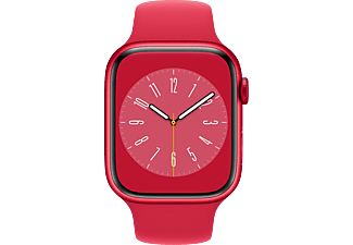 APPLE Watch Series 8 (GPS) 45 mm Smartwatch Aluminium Fluorelastomer, 140 - 220 mm, Armband: (PRODUCT)RED, Gehäuse: (PRODUCT)RED