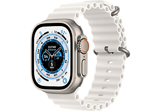 APPLE Watch Ultra (GPS + Cellular) 49 mm - Smartwatch (One Size 130 - 200 mm, Elastomer, Titanium/White)