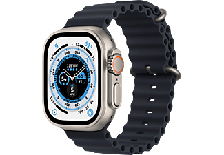 APPLE Watch Ultra (GPS + Cellular) 49 mm - Montre intelligente (One Size 130 - 200 mm, Élastomère, Titanium/Midnight)
