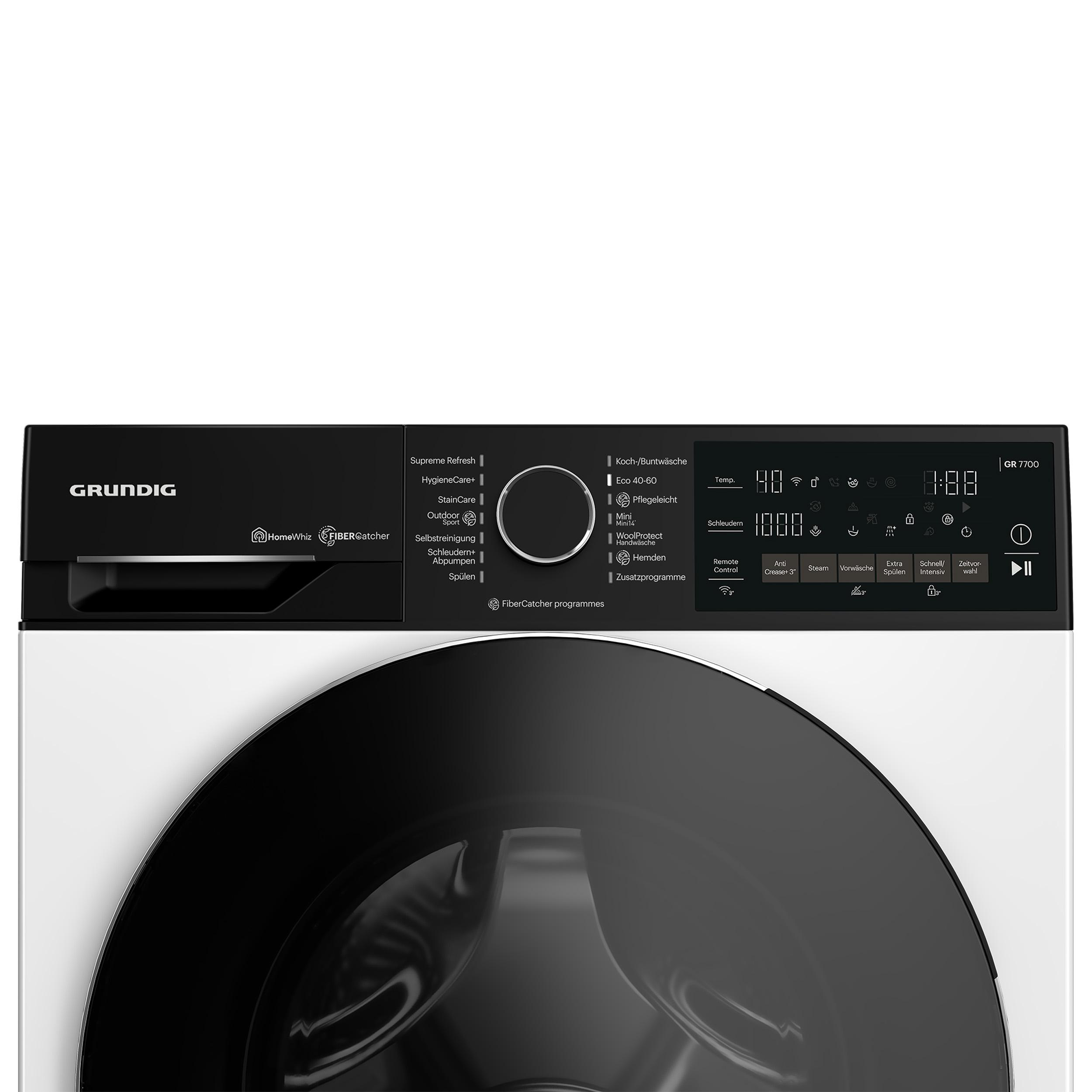 GRUNDIG GW7P79419W kg, Waschmaschine (9 Mikroplastikfilter) A, 1400 U/Min.,