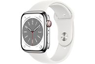 APPLE Watch Series 8 Cellular 45 mm Silver/Stainless Steel/White