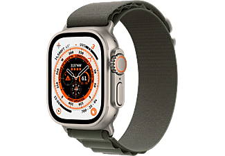 APPLE Watch Ultra (GPS + Cellular) 49 mm - Smartwatch (Small 130 - 160 mm, Due strati di tessuto, Titanium/Green)