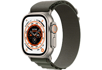 APPLE Watch Ultra (GPS + Cellular) 49 mm - Smartwatch (Small 130 - 160 mm, Zwei Gewebeschichten, Titanium/Green)