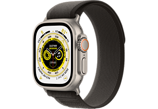 APPLE Watch Ultra (GPS + Cellular) 49 mm - Smartwatch (S/M 130 - 180 mm, Doppio strato di nylon, Titanium/Black/Gray)