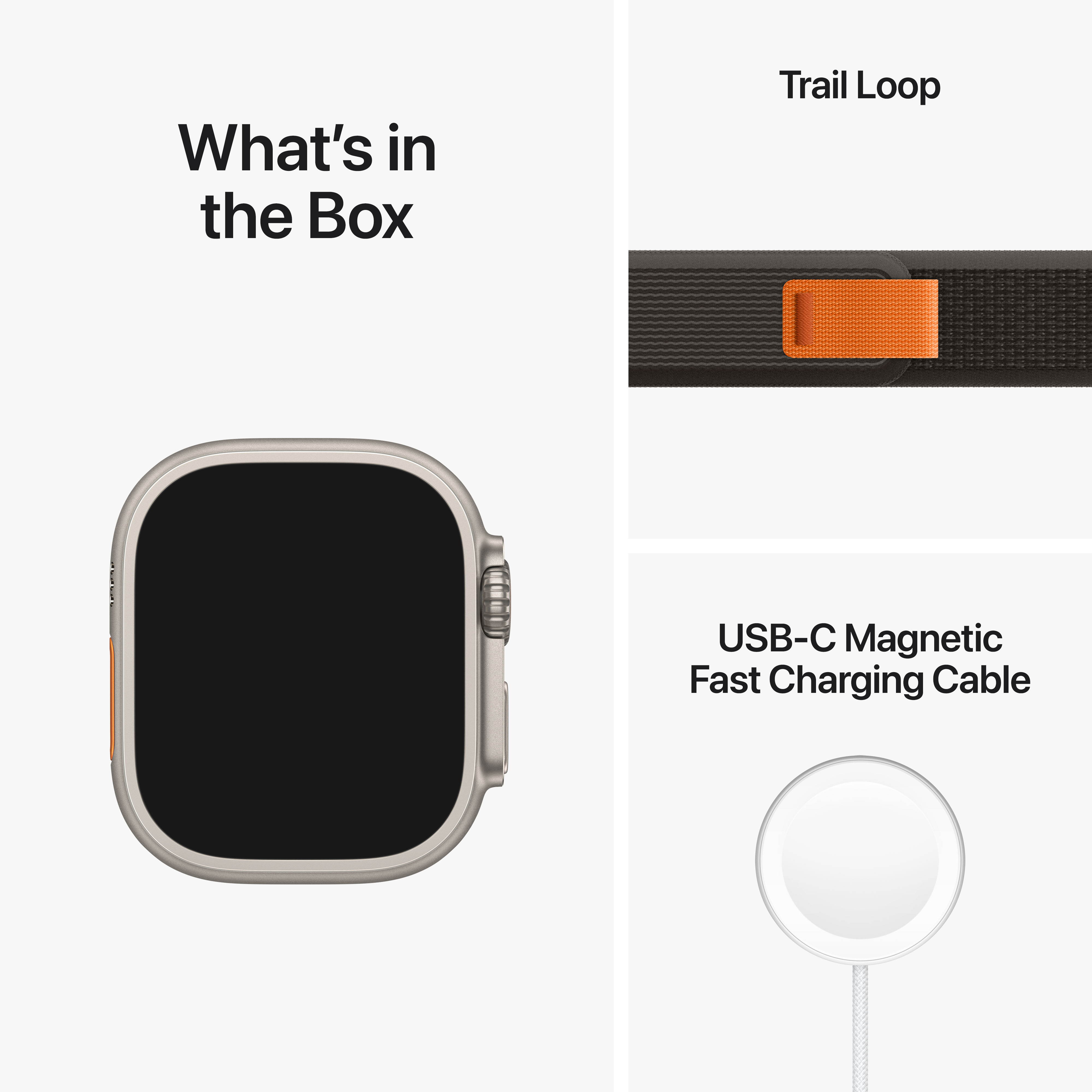APPLE Watch Ultra (GPS + Cellular) 49 mm - Smartwatch (M/L 145 - 220 mm, Doppellagigen Nylon-Maschengewebe, Titanium/Black/Gray)
