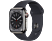 APPLE Watch Series 8 (GPS + Cellular) 41 mm - Montre intelligente (Regular 130 - 200 mm, Fluoroélastomère, Graphite Stainless Steel/Midnight)