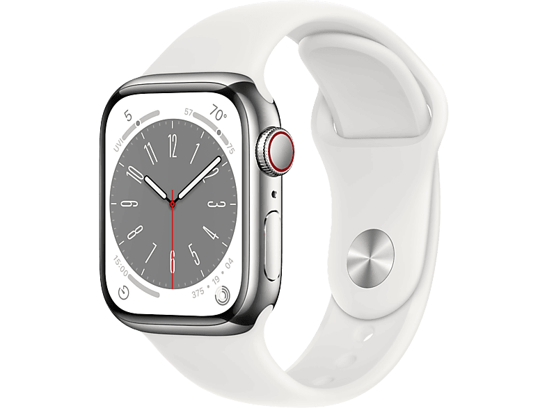 APPLE Watch Series 8 Cellular 41 mm Silver/Stainless Steel/White kopen ...