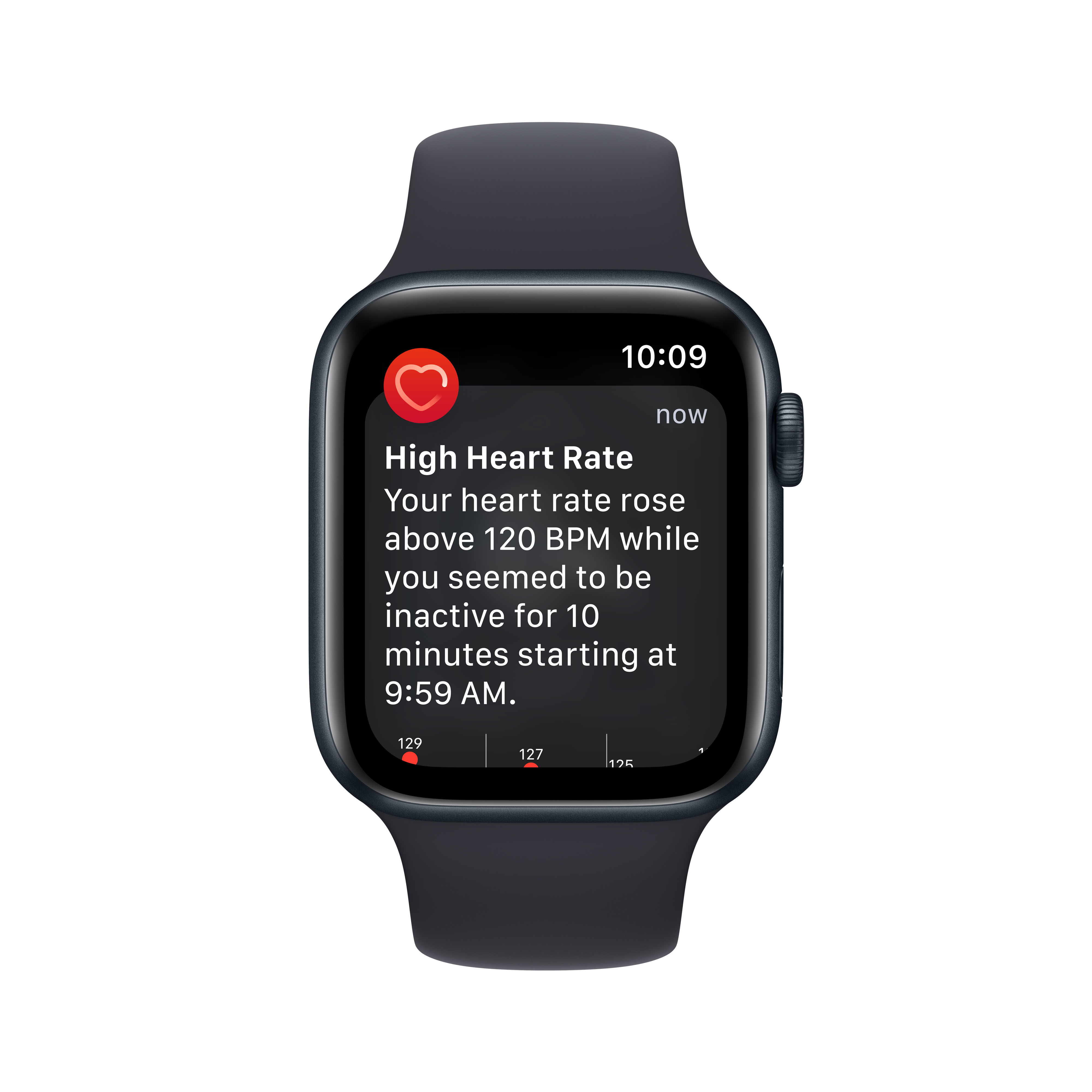 APPLE Watch SE (2. Generation, GPS + Cellular) 44 mm - Smartwatch (Regular 140 - 210 mm, Fluorelastomer, Midnight Aluminum/Midnight)