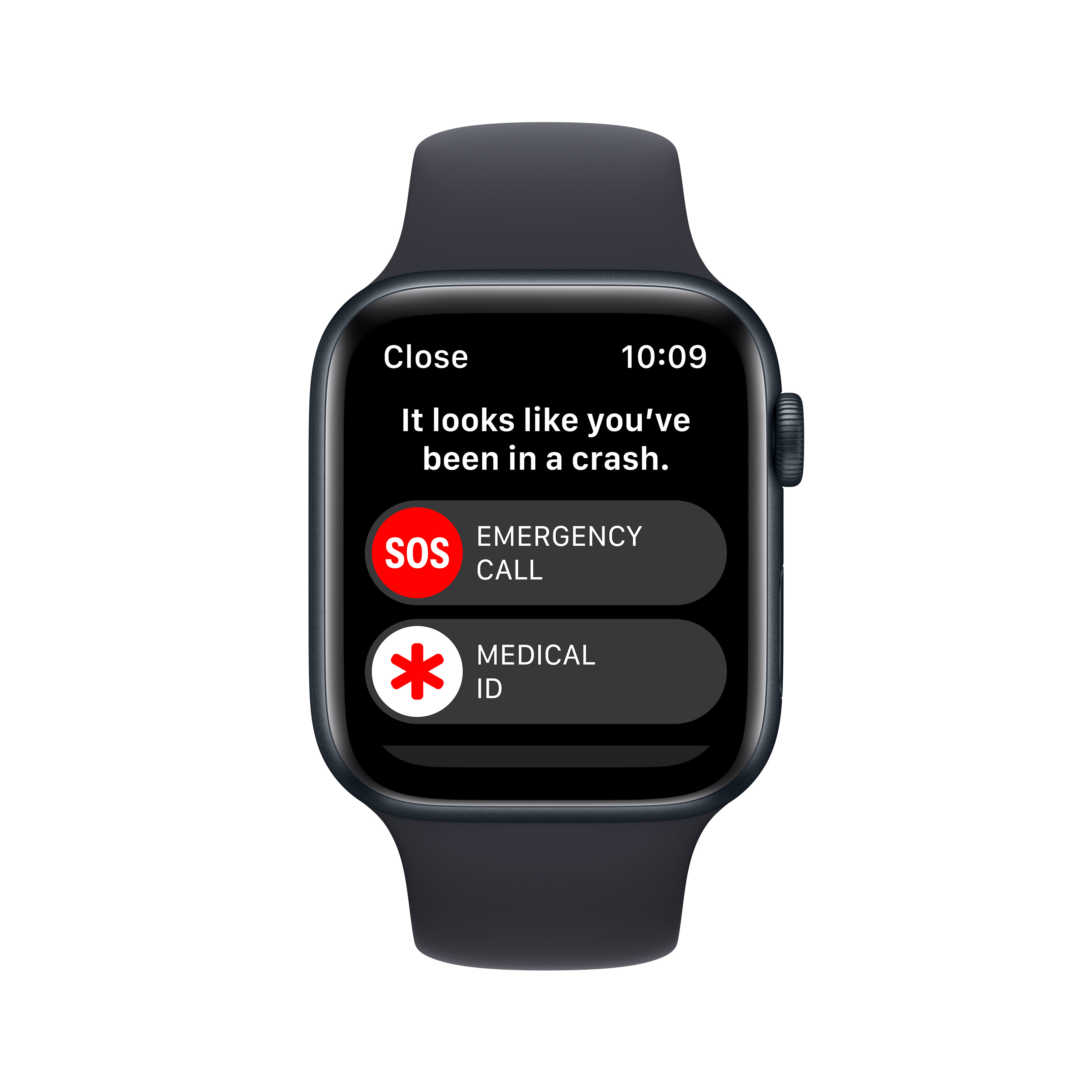 APPLE Watch SE (2. Generation, GPS + Cellular) 44 mm - Smartwatch (Regular 140 - 210 mm, Fluorelastomer, Midnight Aluminum/Midnight)