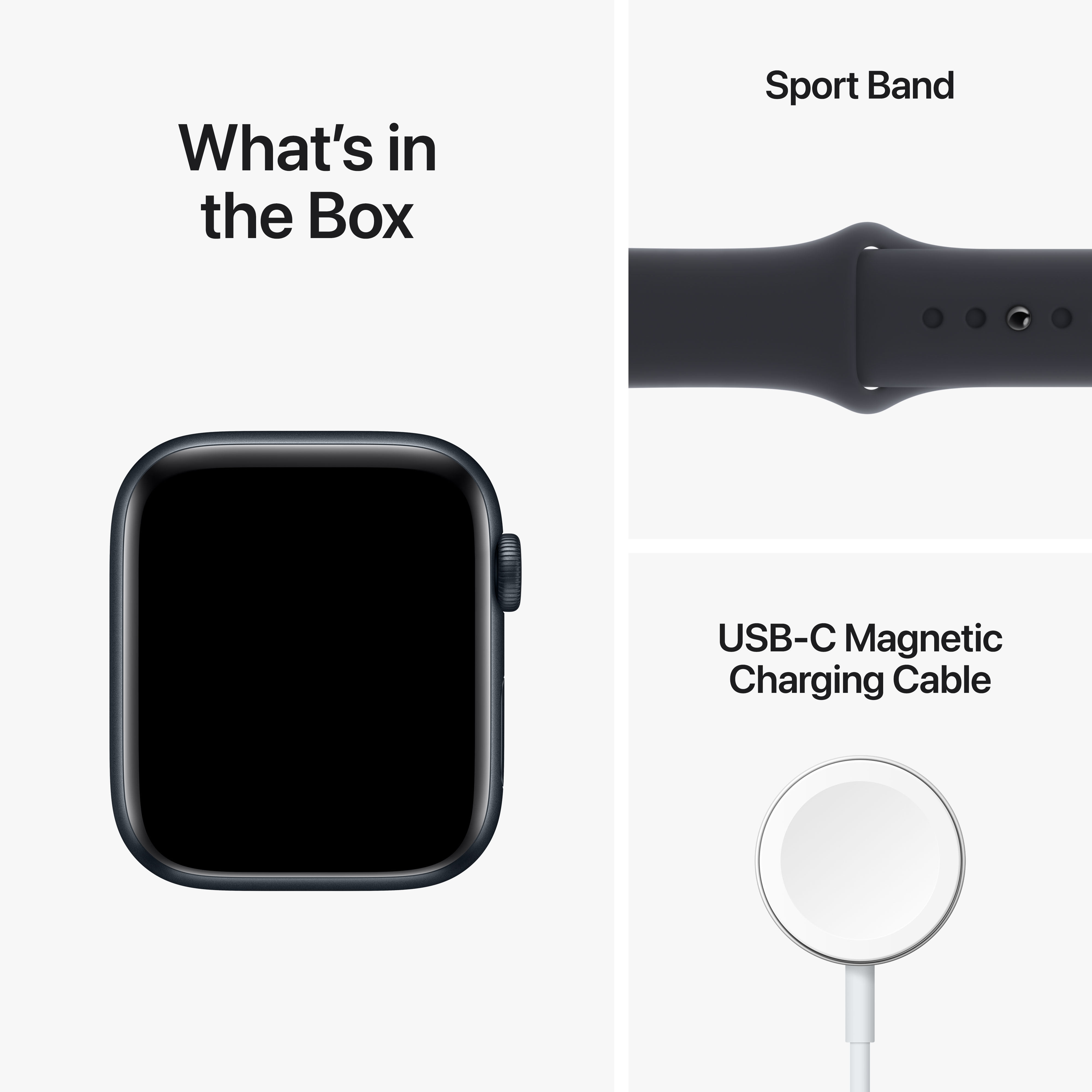 APPLE Watch SE (2. Generation, GPS + Cellular) 44 mm - Smartwatch (Regular 140 - 210 mm, Fluorelastomer, Midnight Aluminum/Midnight)