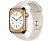APPLE Watch Series 8 (GPS + Cellular) 45 mm - Montre intelligente (Regular 140 - 220 mm, Fluoroélastomère, Gold Stainless Steel/Starlight)