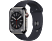 APPLE Watch Series 8 (GPS + Cellular) 45 mm - Montre intelligente (Regular 140 - 220 mm, Fluoroélastomère, Graphite Stainless Steel/Midnight)