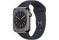 Perspectiva Natura ceja Apple Watch Nike SE (2021), GPS, 44 mm, Caja de aluminio en gris espacial,  Correa Nike Sport antracita/negro